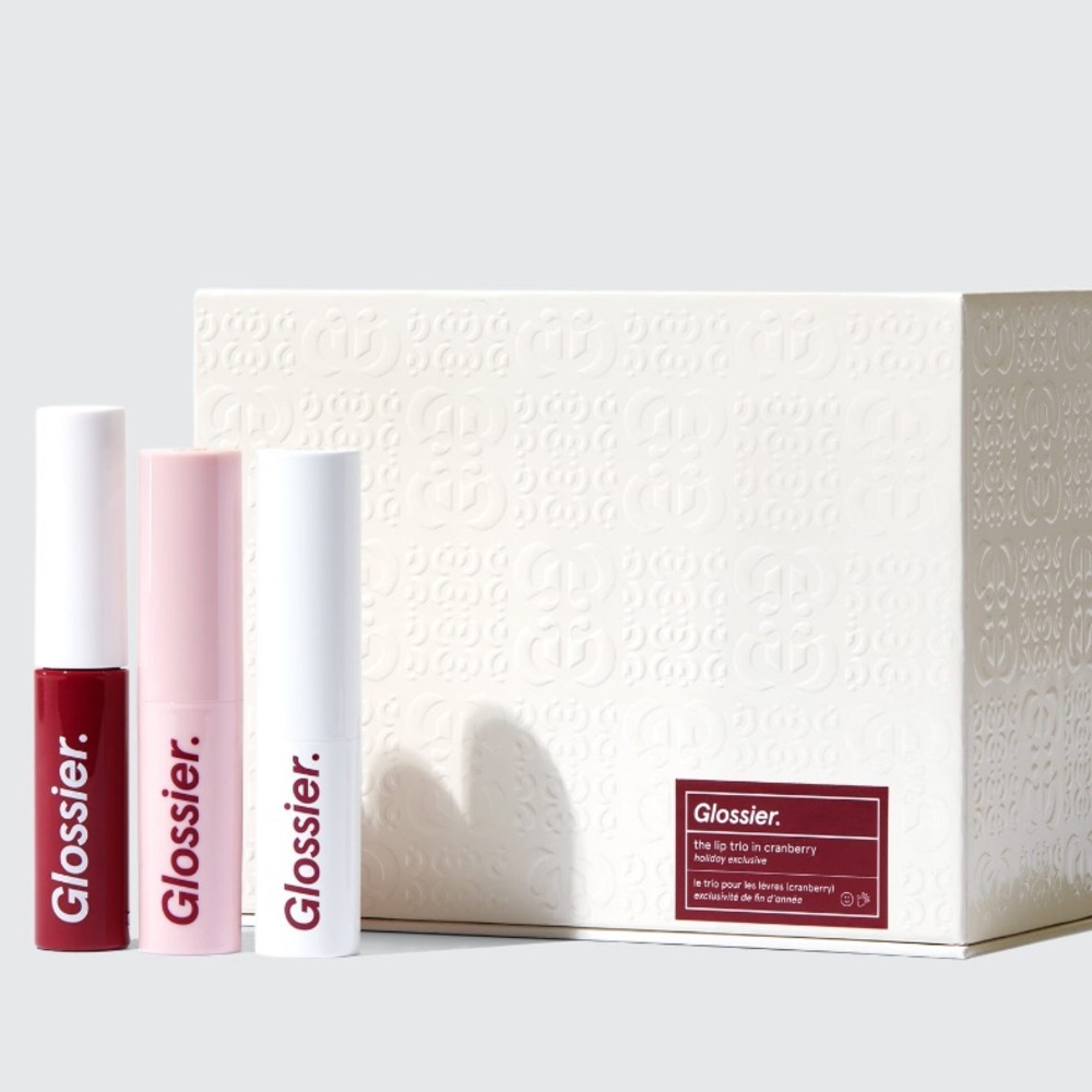 BRAND NEW Glossier Cranberry Lip Trio Limited Edition Gift Set